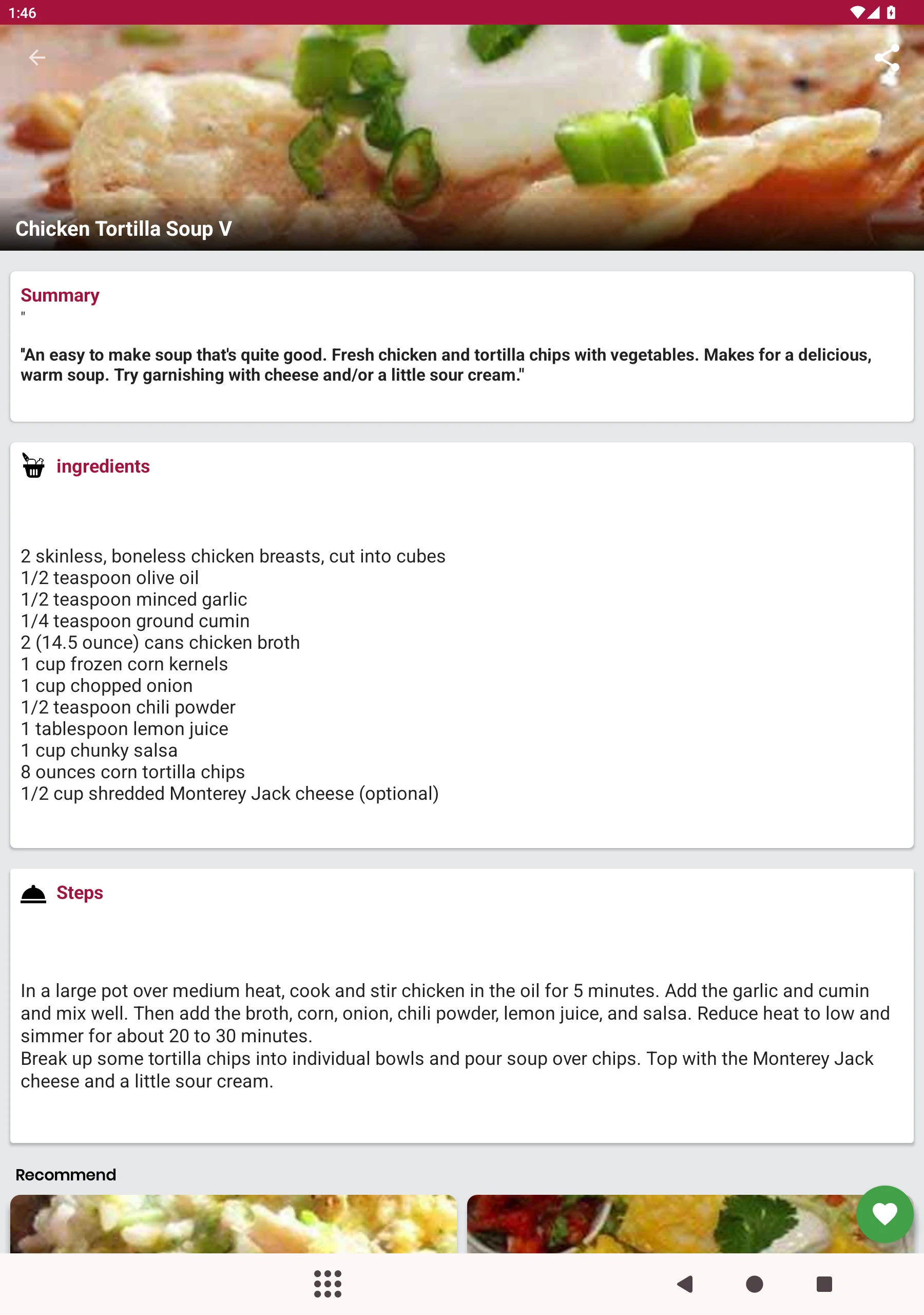Food Recipes Offline screenshot